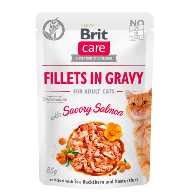 Brit Care Cat Fillets en sauce avec saumon savoureux 85 g
