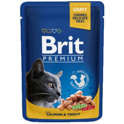 Brit Premium Chats Saumon & Truite 100g