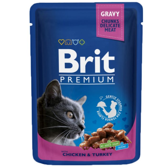 Brit Premium Pochons au Poulet et Dinde 100g