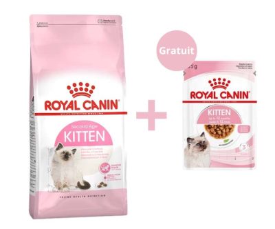 Croquettes Royal Canin FHN Kitten 2kg + Pâtée Kitten Offerte