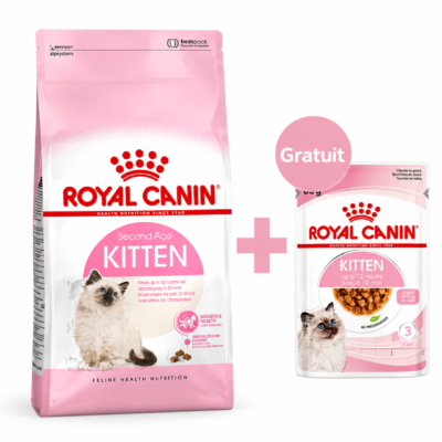 Croquettes Royal Canin FHN Kitten 2kg + Pâtée Kitten Offerte