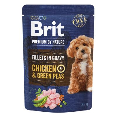 Brit Premium by Nature Dog Fillets in Gravy Chicken & Green Peas (Poulet en Sauce et Petits Pois) 85 g