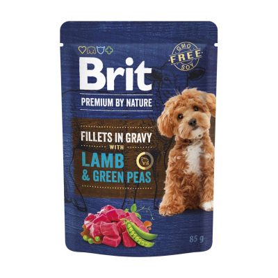 Brit Premium by Nature Dog Fillets in Gravy Lamp & Green Peas (Agneau et Petits Pois) 85 g