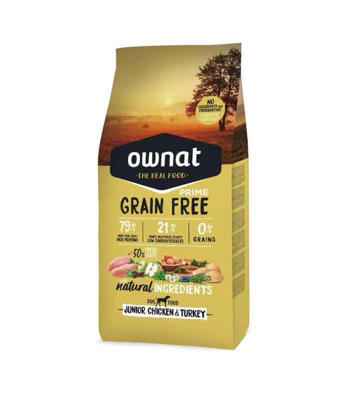 Ownat Grain Free Prime Chiots Junior Poulet & Dinde 3 kg