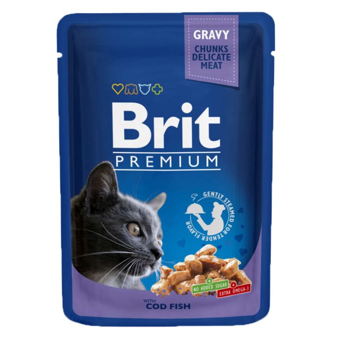 Brit Premium Cat Pouches with Cod Fish 100 g