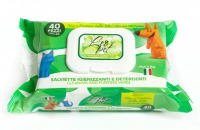 Lingettes Leopet humides pour chiens et chats Aloe et protéines de la soie  40 pcs.