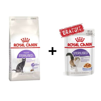 Royal Canin Sterilised 37 pour chat stérilisé + Royal Canin Sterilised Gravy – 85 g