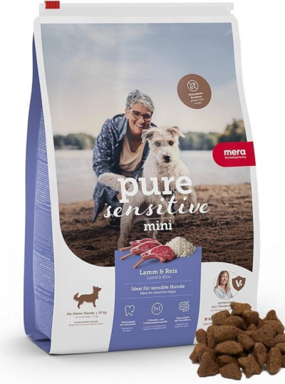CROQUETTES MERA PURE SENSITIVE MINI POUR CHIEN - AGNEAU ET RIZ - 4KG