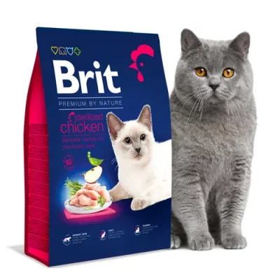 Brit Premium Aliment Sec pour Chat par Nature Cat. Poulet stérilisé 1,5 kg