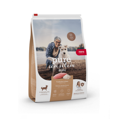 MERA CROQUETTES  PURE SENSITIVE MINI POUR CHIEN - DINDE ET RIZ  (4kg).
