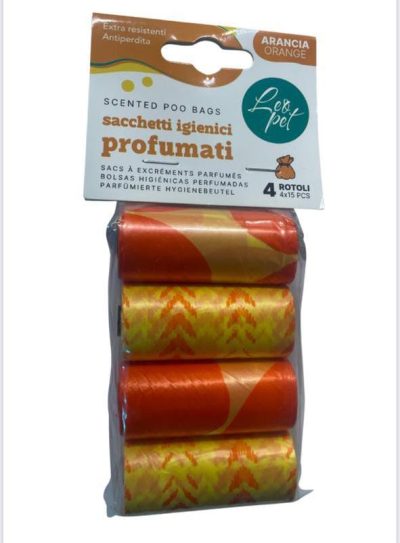 sacs hygiéniques parfumés a l'orange couleurs assorties 4*15pcs