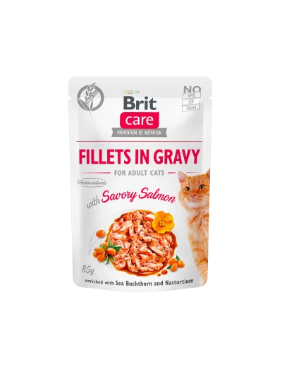 Brit Care Cat Aliment Humide Chat Pouch SAVORY SALMON 85 G