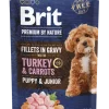 Brit Premium by Nature Aliment Humide Chien Puppy & Junior Filets en Sauce à la Dinde et aux Carottes 85 g