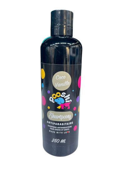Shampoing Anti-Parasites Pooshi Chien et Chat coco vanille  (250ml)