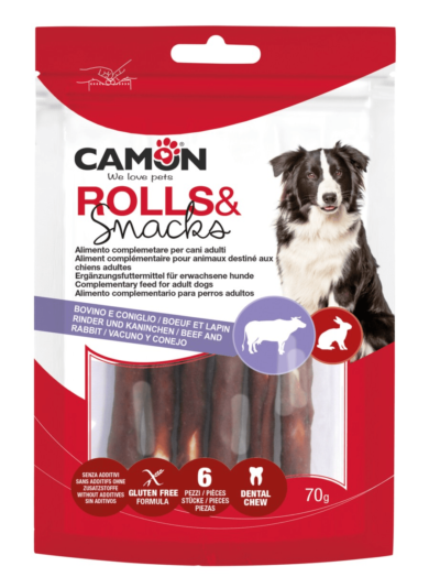 Camon ROULEAUX DE LAPIN ET Viande  12CM X 70G X 6PCS
