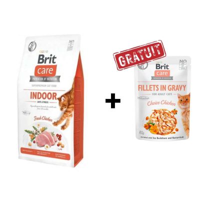 Brit Care indoor anti stress 2 kg + Brit Care Gravy Offert