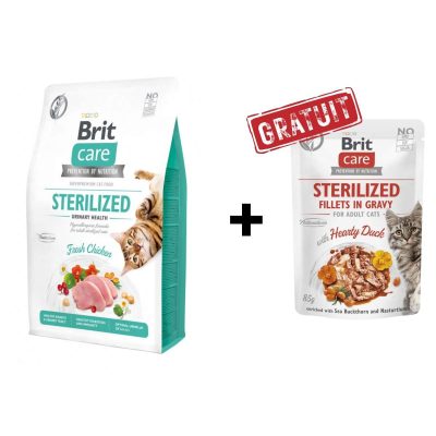 Brit Care sterilized urinary health 2 kg + Brit Care Sterilized Gravy Offert