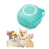 Brosse pour chien, Brosse Chat, Brosse de Bain en Silicone Brosse de Massage Distributeur de Shampooing pour Douche Toilettage