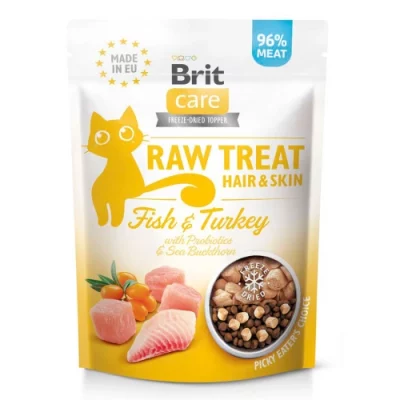 Brit Care Cat Raw Treat Hair Skin - Brit Treats with Fish pour une peau et un pelage de chat sains