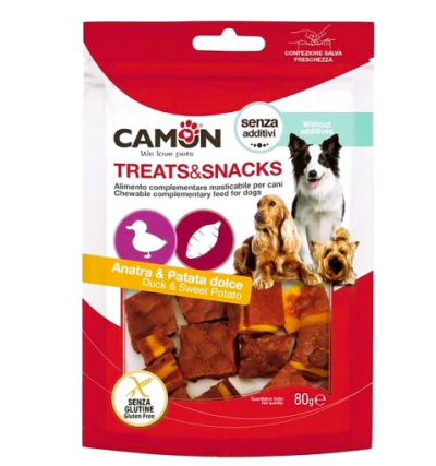 Camon Cubes pour Chien Canard et Patate Douce 80g