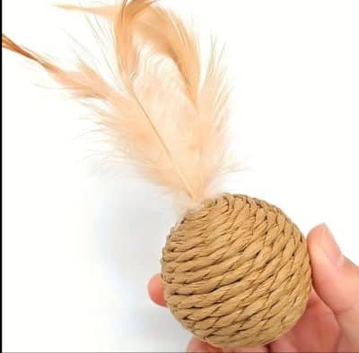 kokola jouet balle a plumes pour les chats