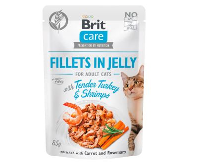 Alimentation humide Care Fillets Gelée Dinde & Crevettes, 85 g