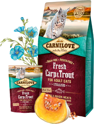 Carnilove Aliment Sec pour Chat stérilisés Carpe et truite fraîches 2kg