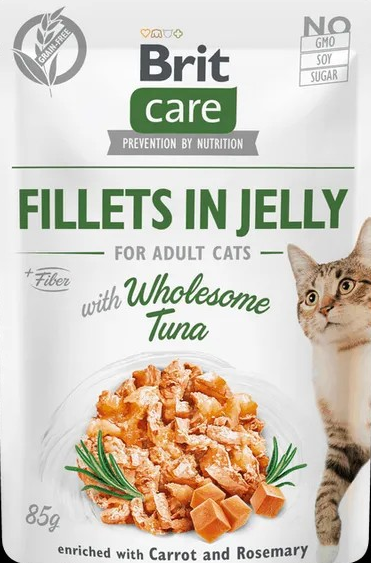 Brit Care Cat Aliment Humide Chat Fillets in Jelly with Wholesome Tuna 85 g