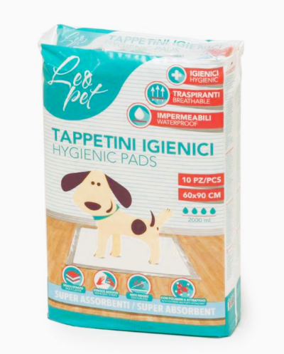 LeoPet – TAPIS ABSORBANT AVEC BANDES AHESIVES 60*90  10 PCS