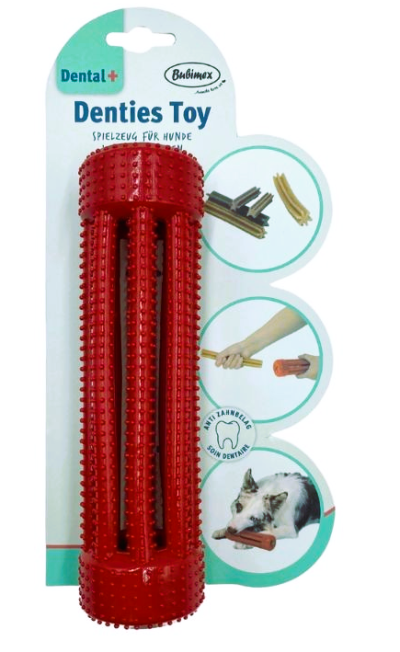 Jouet denties toy rouge pour chien bubimex, Ø5cm/19cm