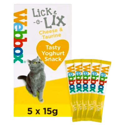 Webbox Cheese & Taurine Lick-E-Lix Gâteries pour chats (paquet de 5)