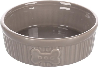 GAMELLE CHIEN et chat  MABEL CERAMIQUE TAUPE 12,5CM 300ML