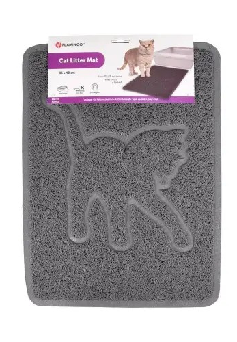 Tapis litière pour chat Rosie gris 35 x 48 cm