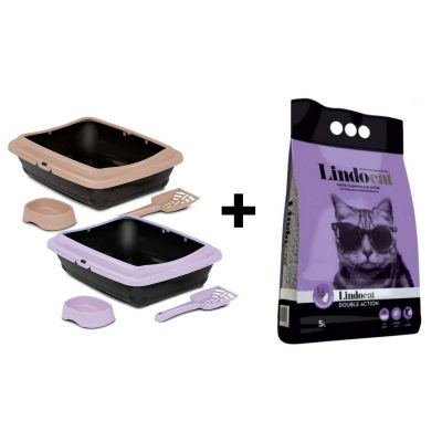 Pack Hygiène Chat – Bac à litière Kikakat + Litière Lavande Compact 5L