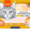 Wanpy Creamy Treat Assortiment Mixte 4 Délicieuses Liquid Creamy Cat Treats 50 Packs (50 x 14 Gr)