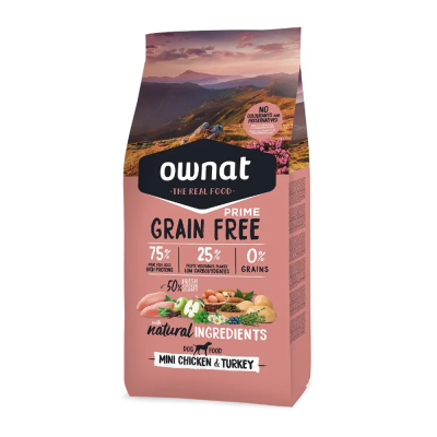 Ownat Prime Grain Free Mini Adult Chicken & Turkey 3kg