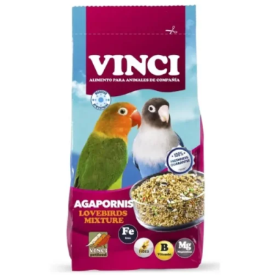 Mélange pour Inséparables VINCI Agapornis Lovebird 1kg – Alimentation Complète, Équilibrée, Riche en Oméga 3 & 6 pour Inséparables