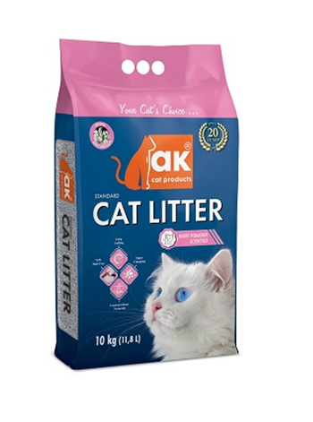 Litière A.K Agglomérante À Grain Fin Parfumée Baby Powder
