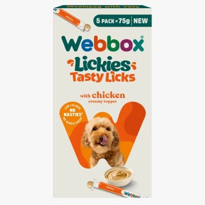 Pâté crémeux au poulet Webbox Dog Lickies – 5 sachets de 15 g pour chiens adult et puppy