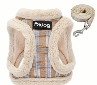 Harnais chaud pour chien en peluche couleur café M