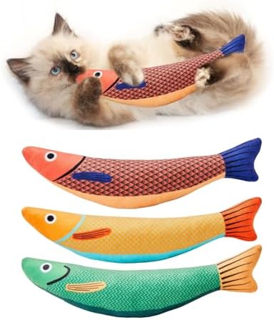 jouets pour chat poissons Mugget avec spray à l’herbe à chat,