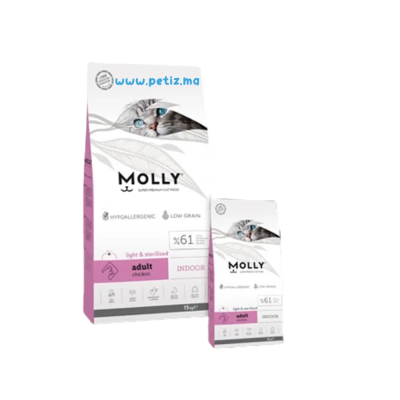 MOLLY CROQUETTES POUR CHAT Stérilisé LIGHT & STERILISED 2kg indoor