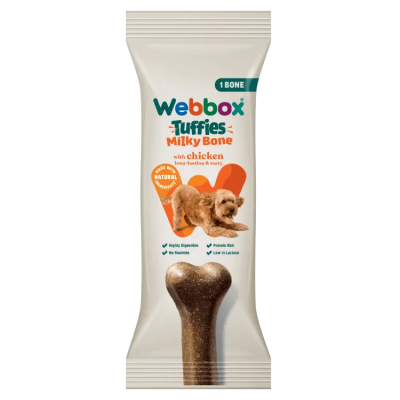 Webbox Tuffies Milky Bone avec Poulet Gâterie pour Chien 90g