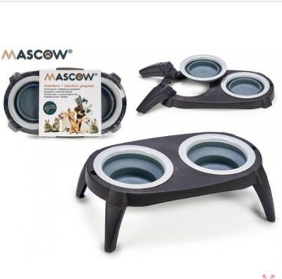 Mangeoire double surélevée pour animaux