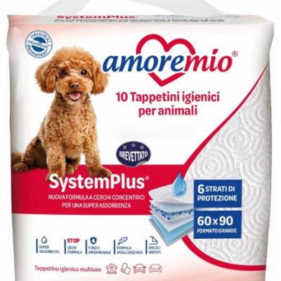 AMOREMIO 10 tapis hygiéniques pour chiens, chats et animaux domestiques, super absorbants, 60 x 90 cm