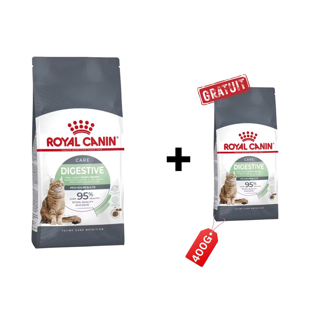 Royal Canin Digestive Care 2 Kg + 400g Gratuit L’estomac et l’appareil digestif sensibles d’un chat peuvent contribuer à un volume important de selles de mauvaise qualité