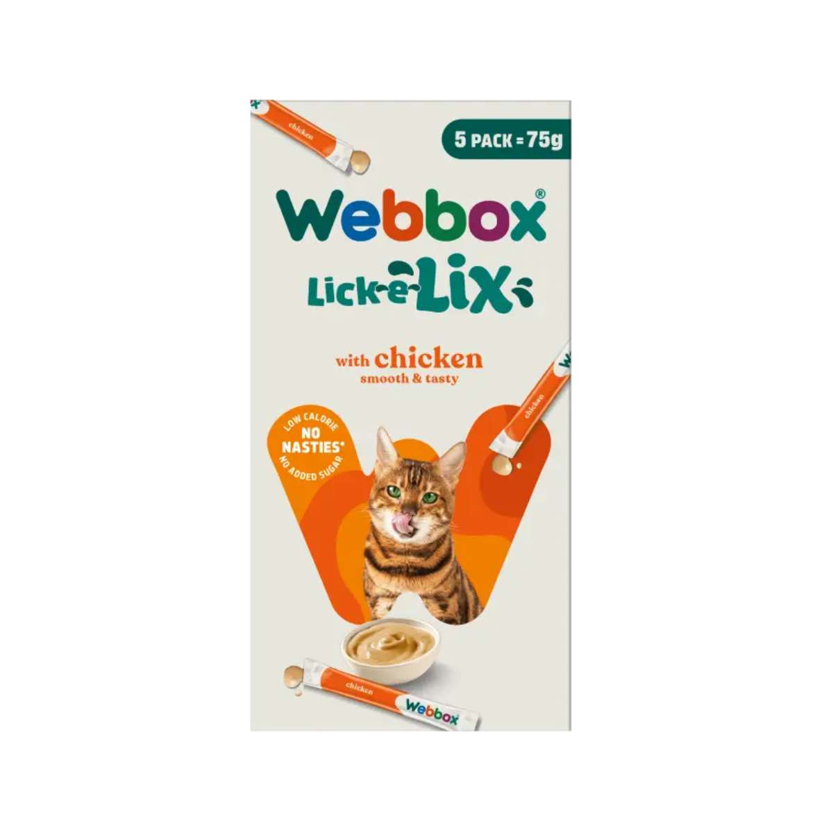 Webbox Lick-e-Lix Smooth & Tasty Chicken (Poulet) 5x15g Webbox Lick-e-Lix Smooth & Tasty Chicken (Poulet) 5x15g