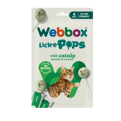 Webbox Lick-e-Pops friandises pour chat au Catnip 4 pcs