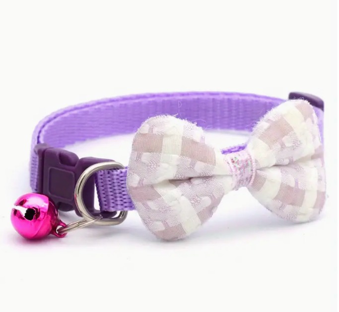 Collier à carreaux avec nœud papillon réglable pour chiot couleur rouge/pourpre écarlate S Collier à carreaux avec nœud papillon réglable pour chiot couleur rouge/pourpre écarlate S