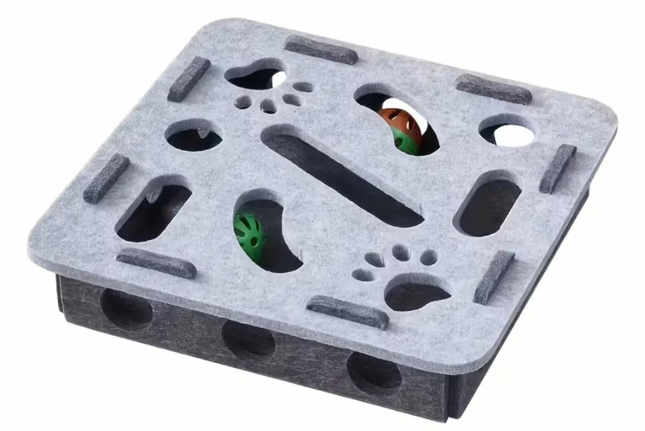 8478980d-b5c9-4680-9730-c22be5d7848c Boite de jouets pour chat avec motif de patte Carré / Gris